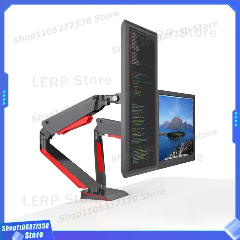 Desk Setup Dual Monitor - 알루미늄 듀얼 모니터 암 15~27인치 가스