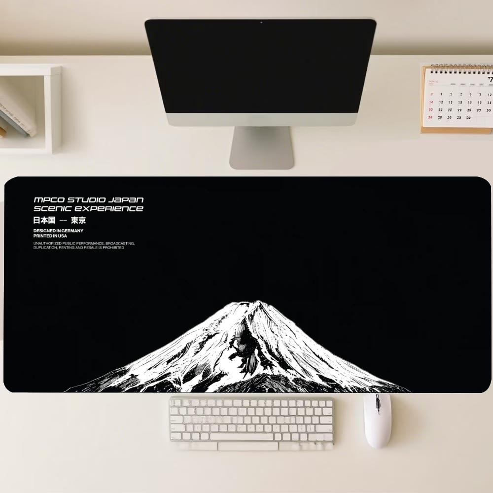Desk Setup Workspace - 후지산 미니멀리스트 대형 확장형 마우스 패드,
