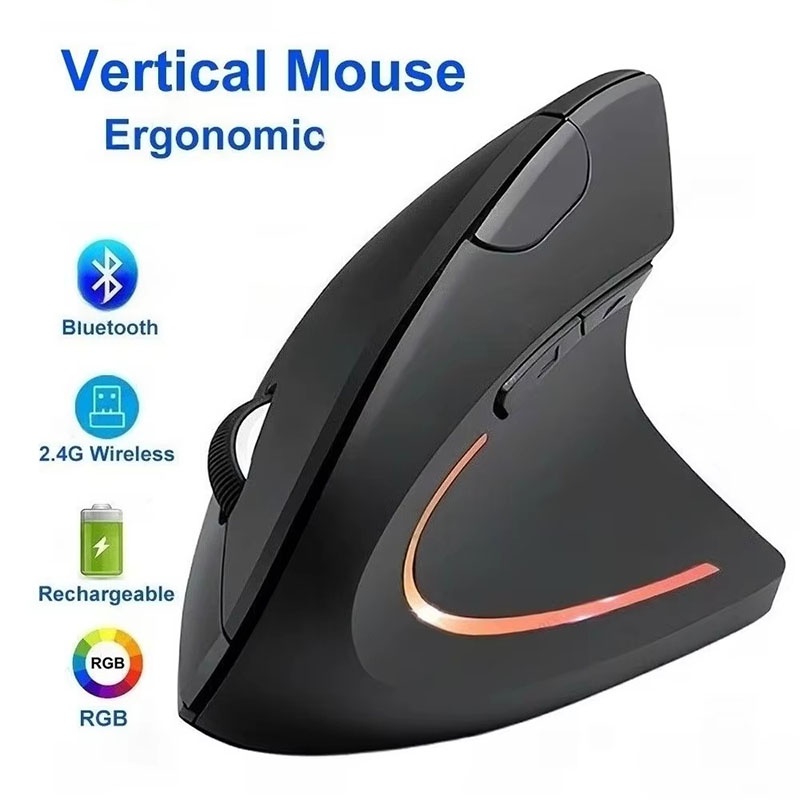 Ergonomic Desk Setup Keyboard - 인체공학적으로 적합한 수직 마우스 2.4GHz 블루투스