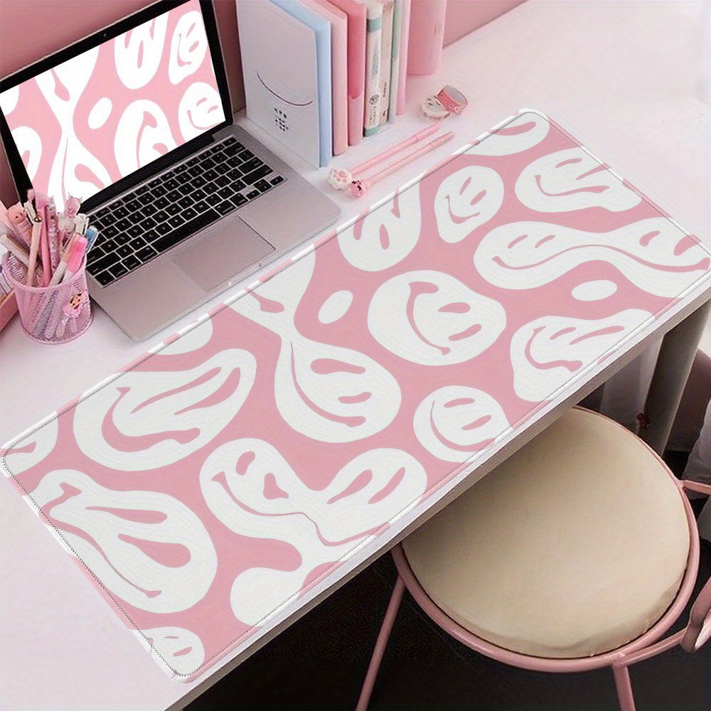 Desk Setup Workspace - 미적 감각이 돋보이는 핑크색 책상 매트,