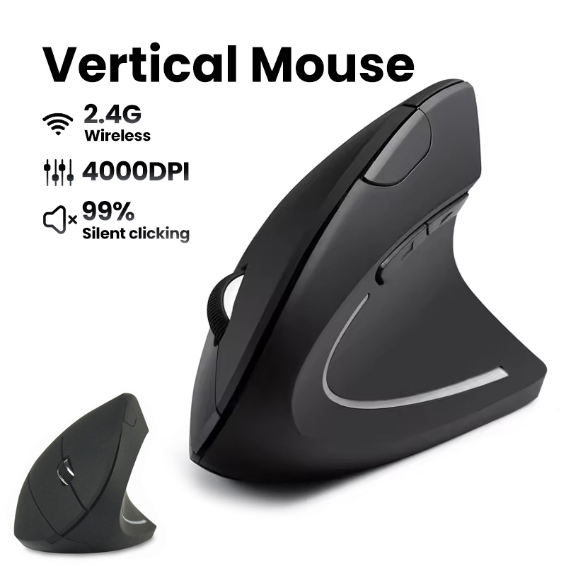 Ergonomic Desk Setup Keyboard - 인체공학적 무선 마우스 1600 DPI RGB
