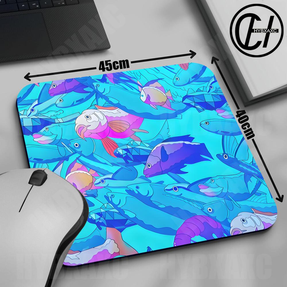 Desk Setup Blue - HYBXAXC 마우스 패드 귀여운 물고기 데스크