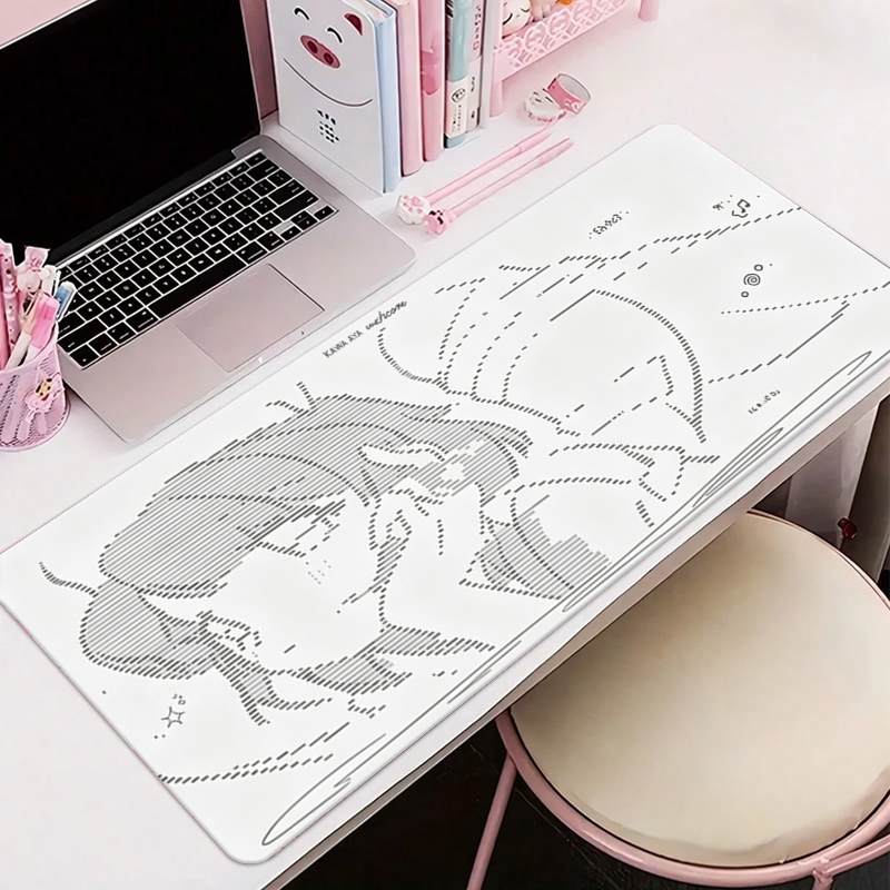 Desk Setup Cute - 1Pcs 가죽 마우스 패드 애니메이션 엔젤