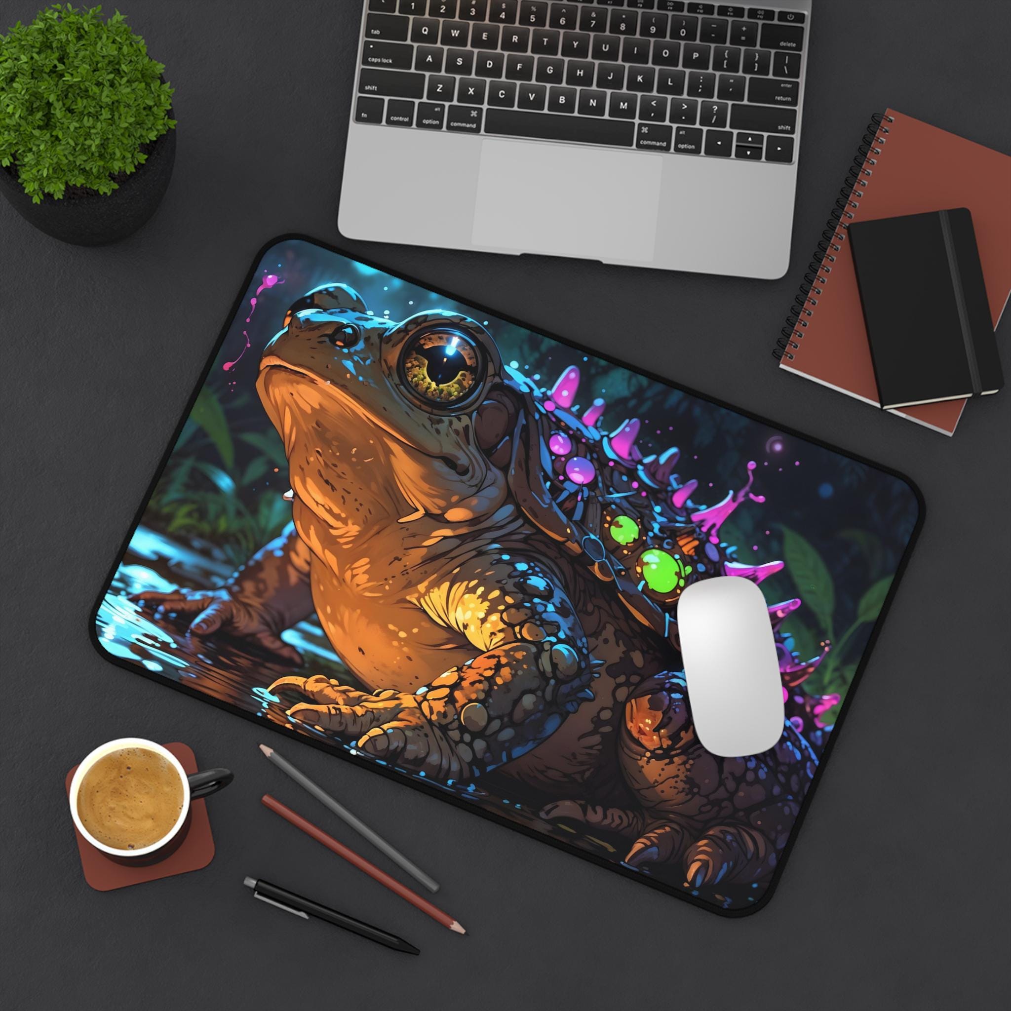 귀여운 천상의 개구리 데스크 매트 - 작업 공간 및 게 - Desk Setup Workspace 리뷰 및 가격