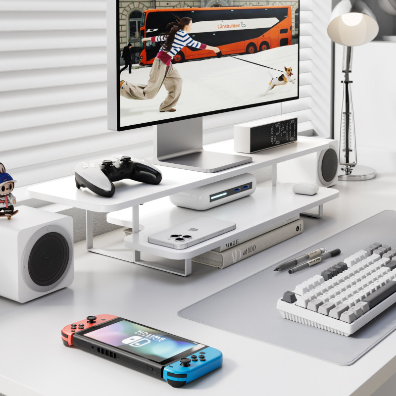 월넛 마감 모니터 스탠드 라이저 원목 데스크탑 정리대  - Desk Setup With Laptop And Monitor 리뷰 및 가격