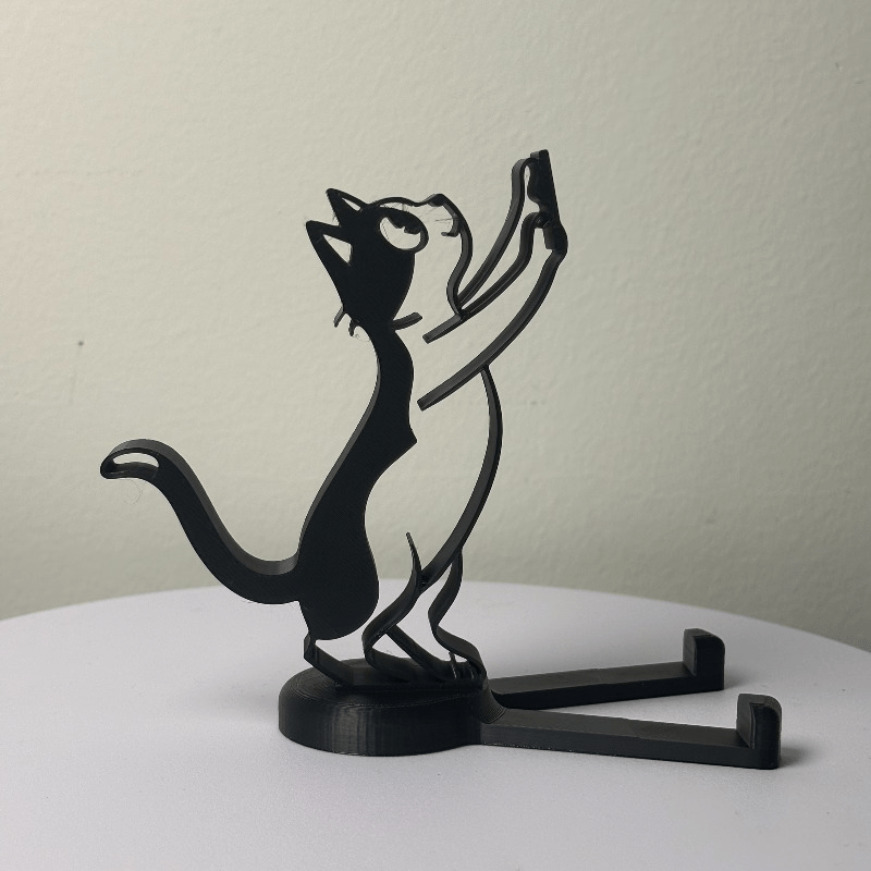 추상적인 속이 빈 라인 고양이 모양 휴대폰 거치대 미니 - Desk Setup Cute 리뷰 및 가격