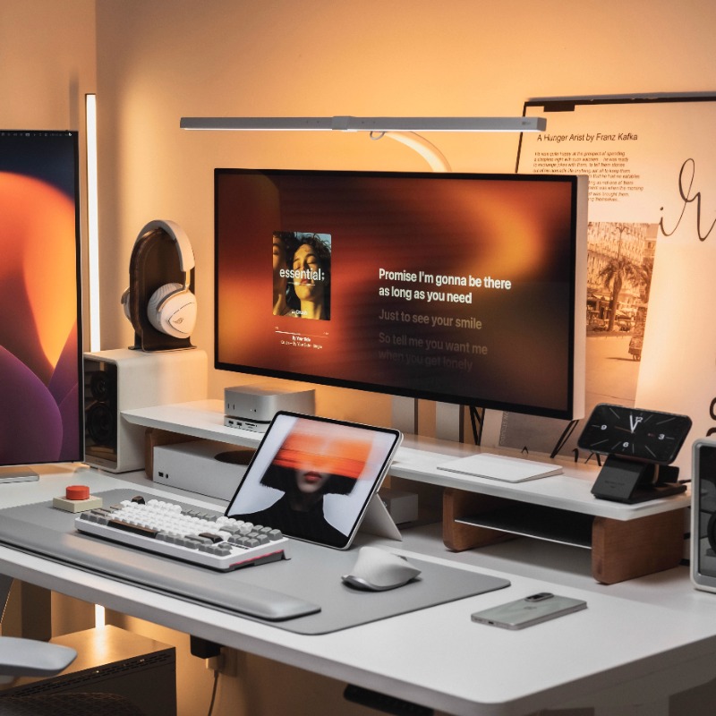현대 모니터 라이저 스탠드 인체 공학적 책상 선반 주최 - Desk Setup With Laptop And Monitor 리뷰 및 가격