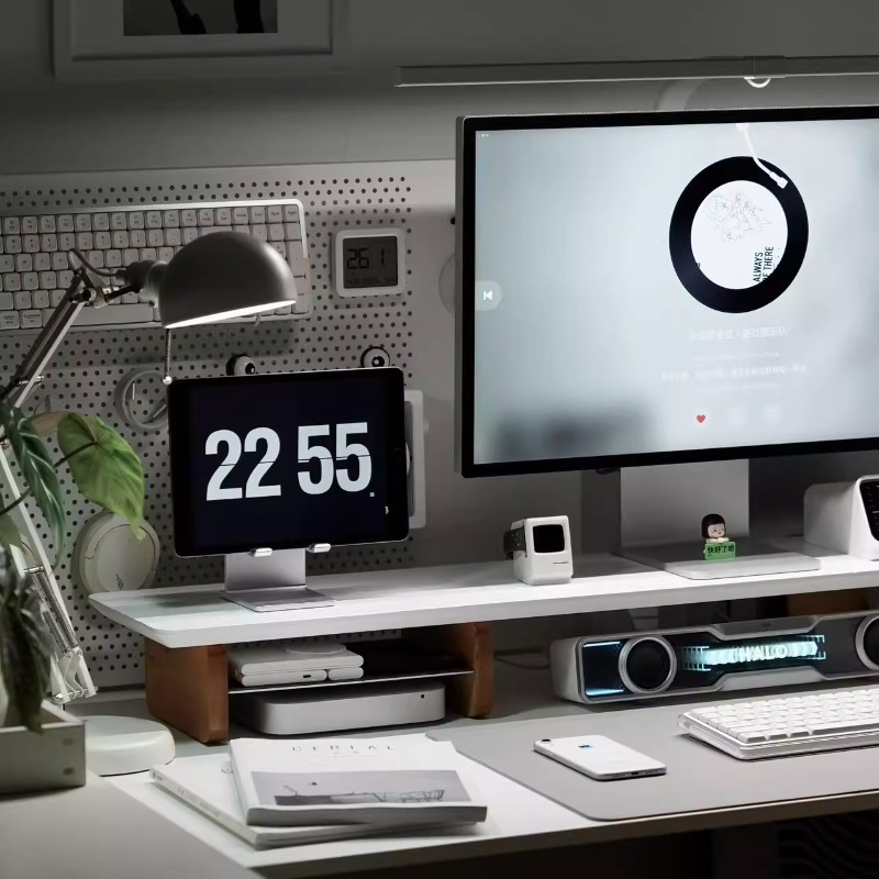 현대 모니터 라이저 스탠드 인체 공학적 책상 선반 주최 - Desk Setup With Laptop And Monitor 리뷰 및 가격
