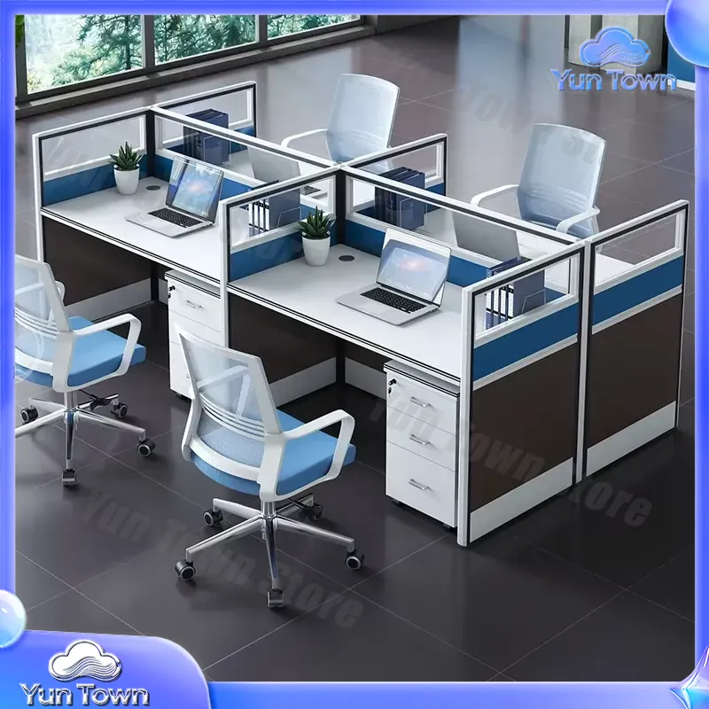 현대적인 오픈형 모듈식 사무실 책상, 4인용 워크스테이 - Desk Setup Workspace 리뷰 및 가격