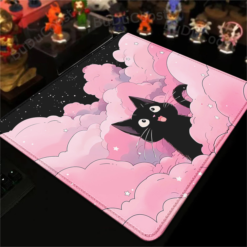 18x22cm 작은 깔개 검은 고양이 구름 빠른 배달  - Desk Setup Blue 리뷰 및 가격