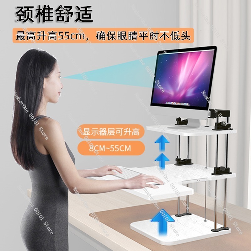높이 조절 가능한 스탠딩 데스크 컨버터, 데스크탑 워크 - Desk Setup With Laptop And Monitor 리뷰 및 가격