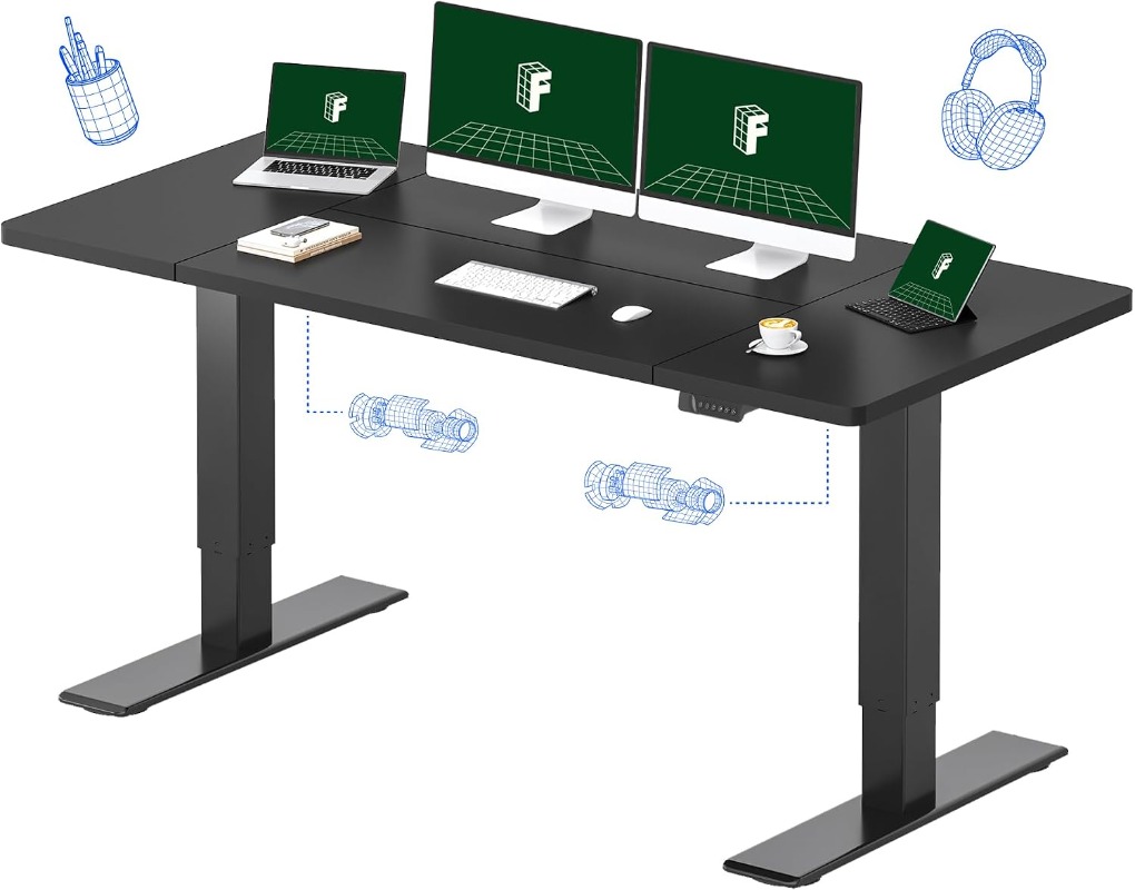 플렉시스팟 전동 스탠딩 데스크, 블랙 |   듀얼 모터 - Desk Setup Dual Monitor 리뷰 및 가격