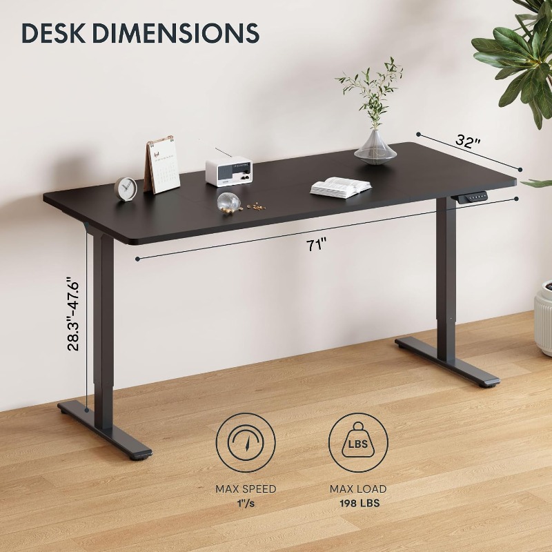 플렉시스팟 전동 스탠딩 데스크, 블랙 |   듀얼 모터 - Desk Setup Dual Monitor 리뷰 및 가격