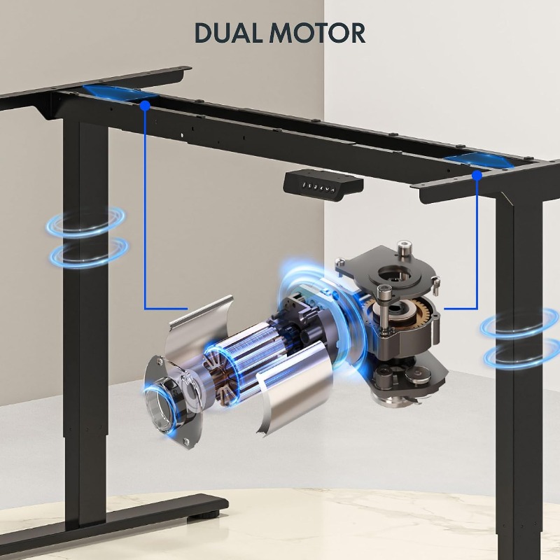 플렉시스팟 전동 스탠딩 데스크, 블랙 |   듀얼 모터 - Desk Setup Dual Monitor 리뷰 및 가격