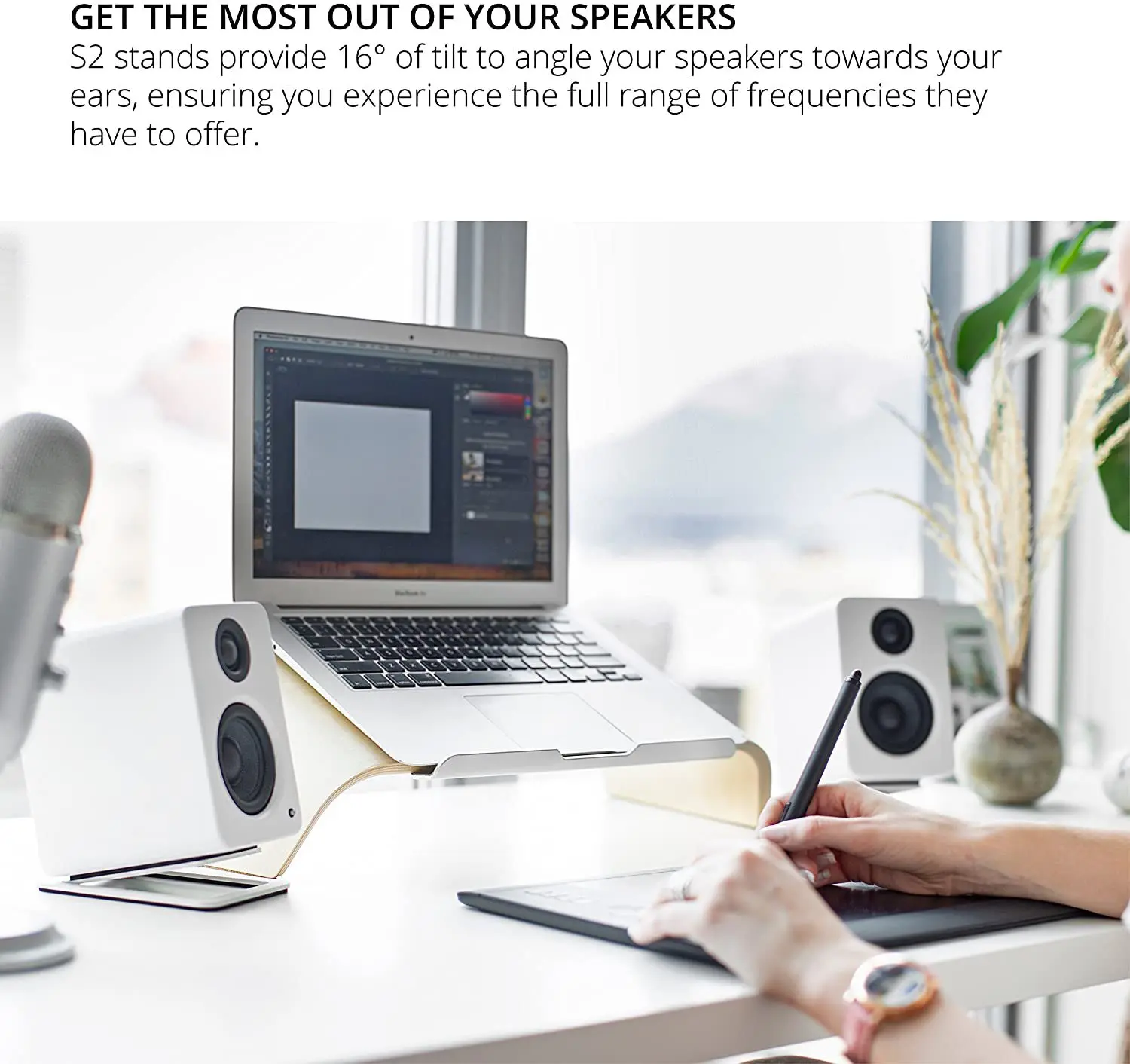 중형 책장 스피커용 데스크탑 스피커 스탠드, 에디파이어 - Speaker Desk Setup 리뷰 및 가격