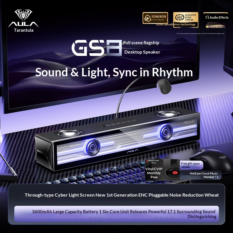 Aula Gs8 게이밍 스피커 데스크탑 컴퓨터 사운드바 - Speaker Desk Setup 리뷰 및 가격