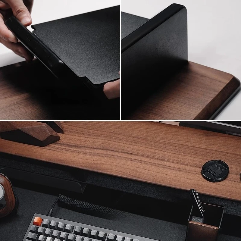 견고한 호두나무 모니터 스탠드 - 보관 선반이 있는 인 - Desk Setup Workspace 리뷰 및 가격